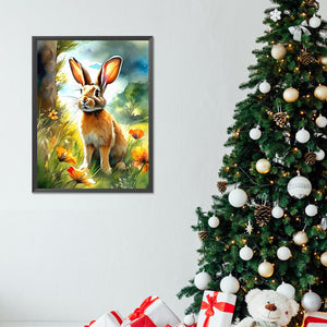 Rabbit In The Forest 30X40CM(Canvas) Full Round Drill Diamond Painting