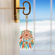 Load image into Gallery viewer, 6 PCS Double Sided Flower Dreamcatcher Diamond Painting Keychain for Beginners
