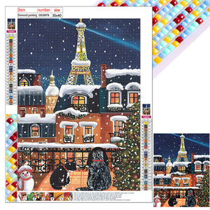 Snow City 30X40CM(Canvas) Full Square Drill Diamond Painting