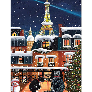 Snow City 30X40CM(Canvas) Full Square Drill Diamond Painting