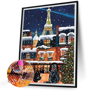 Snow City 30X40CM(Canvas) Full Square Drill Diamond Painting