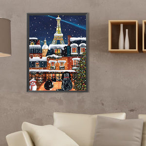 Snow City 30X40CM(Canvas) Full Square Drill Diamond Painting