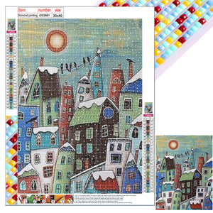 Snow City 30X40CM(Canvas) Full Square Drill Diamond Painting