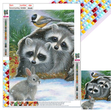 Load image into Gallery viewer, Raccoon In Snow Scene 30X40CM(Canvas) Full Square Drill Diamond Painting
