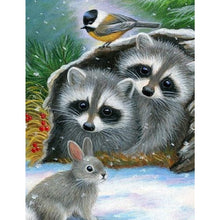 Load image into Gallery viewer, Raccoon In Snow Scene 30X40CM(Canvas) Full Square Drill Diamond Painting
