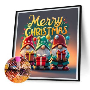 Christmas Gnome 30X30CM(Canvas) Full Round Drill Diamond Painting