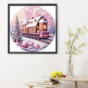 Snow Train 30X30CM(Canvas) Full Round Drill Diamond Painting