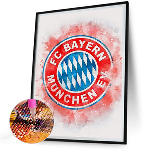 Bayern Munich Football Team Logo 30X40CM(Canvas) Full Round Drill Diamond Painting