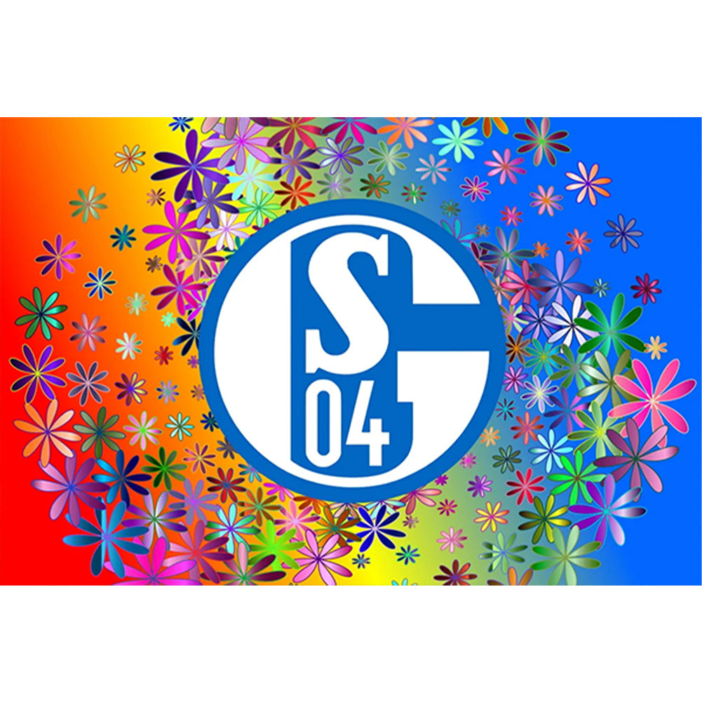 Schalke Logo 60X40CM(Canvas) Full Round Drill Diamond Painting