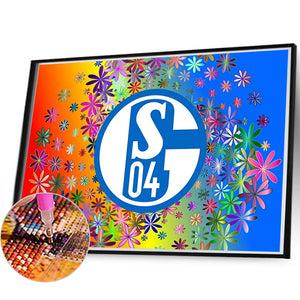 Schalke Logo 60X40CM(Canvas) Full Round Drill Diamond Painting