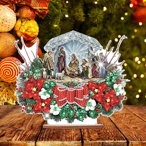 Wooden Christmas Diamond Painting Tabletop Ornament for Table Office Decor (#5)