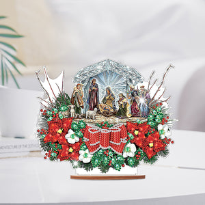 Wooden Christmas Diamond Painting Tabletop Ornament for Table Office Decor (#5)