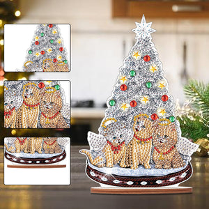 Wooden Christmas Diamond Painting Tabletop Ornament for Table Office Decor (#8)