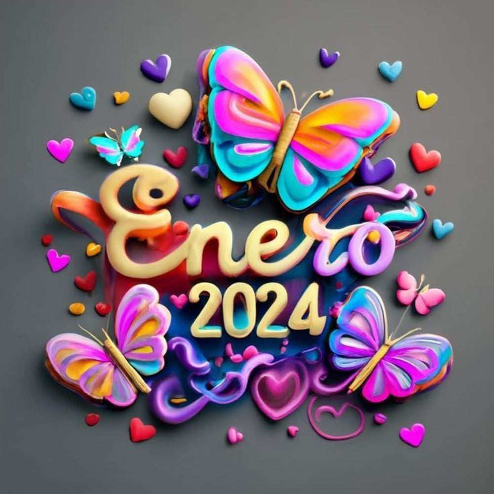 Colorful 2024 Butterfly 30X30CM(Canvas) Full Round Drill Diamond Painting