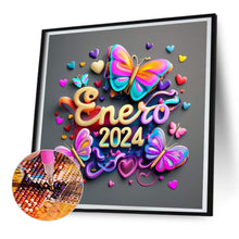 Load image into Gallery viewer, Colorful 2024 Butterfly 30X30CM(Canvas) Full Round Drill Diamond Painting
