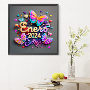 Colorful 2024 Butterfly 30X30CM(Canvas) Full Round Drill Diamond Painting