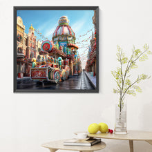 Load image into Gallery viewer, Christmas Street Christmas Tree 30*30CM(Canvas) Full Round Drill Diamond Painting
