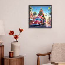 Load image into Gallery viewer, Christmas Street Christmas Tree 30*30CM(Canvas) Full Round Drill Diamond Painting
