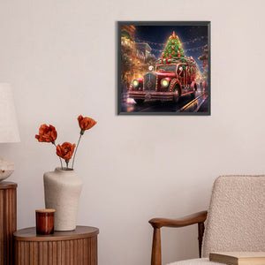 Christmas Street Christmas Tree 30*30CM(Canvas) Full Round Drill Diamond Painting