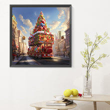 Load image into Gallery viewer, Christmas Street Christmas Tree 30*30CM(Canvas) Full Round Drill Diamond Painting
