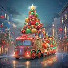 Load image into Gallery viewer, Christmas Street Christmas Tree 30*30CM(Canvas) Full Round Drill Diamond Painting
