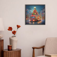 Load image into Gallery viewer, Christmas Street Christmas Tree 30*30CM(Canvas) Full Round Drill Diamond Painting
