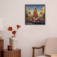 Load image into Gallery viewer, Christmas Street Christmas Tree 30*30CM(Canvas) Full Round Drill Diamond Painting
