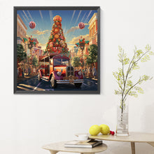 Load image into Gallery viewer, Christmas Street Christmas Tree 30*30CM(Canvas) Full Round Drill Diamond Painting
