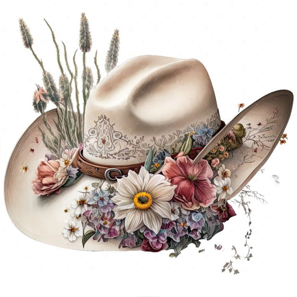 Cowboy Hat 30X30CM(Canvas) Full Round Drill Diamond Painting
