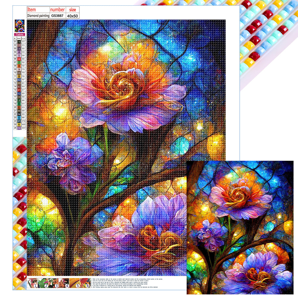 Crystal Flower 40X50CM(Canvas) Full Square Drill Diamond Painting