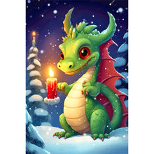 Load image into Gallery viewer, Christmas Candle Cartoon Dragon 40X60CM(Canvas) Full Round Drill Diamond Painting
