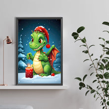 Load image into Gallery viewer, Christmas Dragon Guarding The Candles 40X60CM(Canvas) Full Round Drill Diamond Painting
