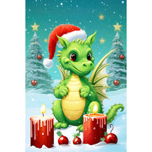 Load image into Gallery viewer, Christmas Dragon Surrounded By Candles 40X60CM(Canvas) Full Round Drill Diamond Painting
