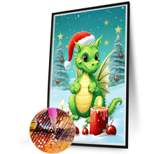 Load image into Gallery viewer, Christmas Dragon Surrounded By Candles 40X60CM(Canvas) Full Round Drill Diamond Painting
