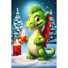 Load image into Gallery viewer, Christmas Dragon Holding Candle 40X60CM(Canvas) Full Round Drill Diamond Painting
