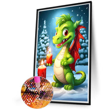 Load image into Gallery viewer, Christmas Dragon Holding Candle 40X60CM(Canvas) Full Round Drill Diamond Painting
