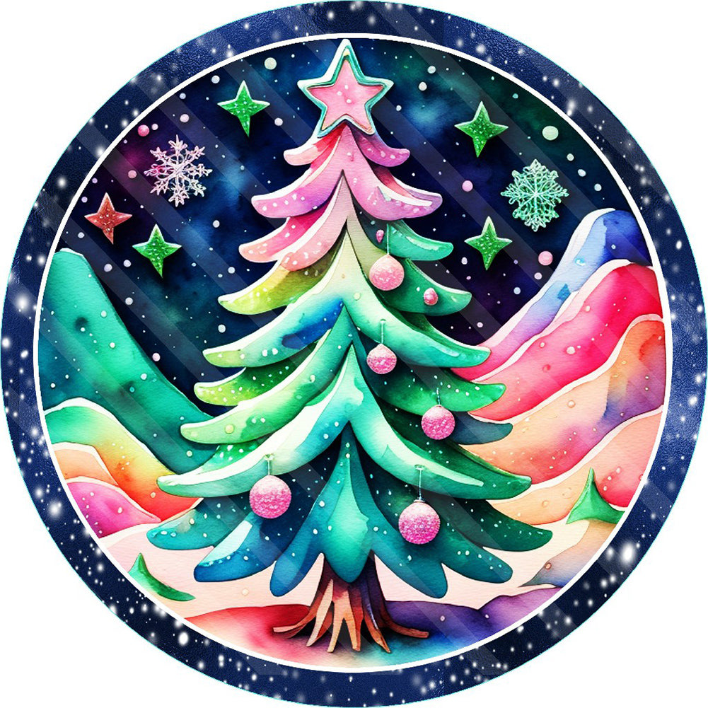 Christmas Tree 30X30CM(Canvas) Full Round Drill Diamond Painting