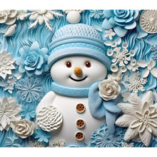 Load image into Gallery viewer, 3D Textured Snowman 40X35CM(Canvas) Full Round Drill Diamond Painting
