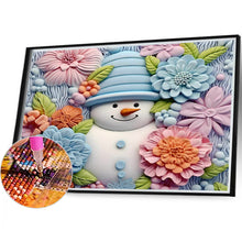 Load image into Gallery viewer, 3D Textured Snowman 40X35CM(Canvas) Full Round Drill Diamond Painting
