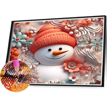 Load image into Gallery viewer, 3D Textured Snowman 40X35CM(Canvas) Full Round Drill Diamond Painting
