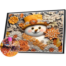 Load image into Gallery viewer, 3D Textured Snowman 40X35CM(Canvas) Full Round Drill Diamond Painting
