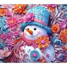 Load image into Gallery viewer, 3D Textured Snowman 40X35CM(Canvas) Full Round Drill Diamond Painting
