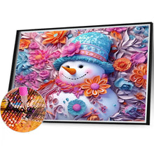 Load image into Gallery viewer, 3D Textured Snowman 40X35CM(Canvas) Full Round Drill Diamond Painting
