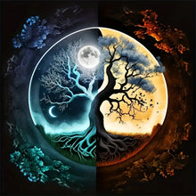 Load image into Gallery viewer, Sun Moon Yin Yang Tree Of Life 30X30CM(Canvas) Full Round Drill Diamond Painting
