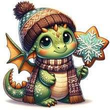 Load image into Gallery viewer, Dragon Holding Christmas Cookies 30X30CM(Canvas) Full Round Drill Diamond Painting
