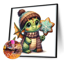 Load image into Gallery viewer, Dragon Holding Christmas Cookies 30X30CM(Canvas) Full Round Drill Diamond Painting
