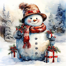 Load image into Gallery viewer, Snowman In The Snow 30X30CM(Canvas) Full Round Drill Diamond Painting
