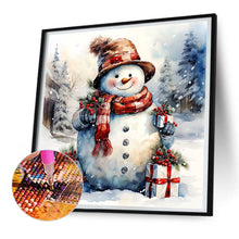 Load image into Gallery viewer, Snowman In The Snow 30X30CM(Canvas) Full Round Drill Diamond Painting
