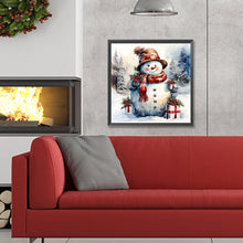 Load image into Gallery viewer, Snowman In The Snow 30X30CM(Canvas) Full Round Drill Diamond Painting
