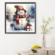 Load image into Gallery viewer, Snowman In The Snow 30X30CM(Canvas) Full Round Drill Diamond Painting
